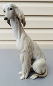Vintage Lladro Sitting Afghan Hound Dog 12” Tall Retired Figurine Spain Glossy - Picture 1 of 6