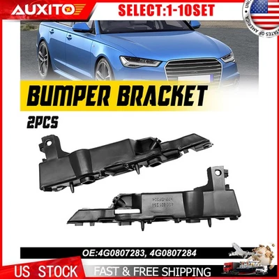 Soporte de retención de parachoques delantero para conductor y pasajero negro 2-20X Fit Audi A6 12-18 Foto 1 de 4