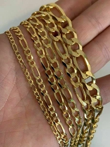 Figarokette 14K Gelbgold vergoldet 925 Sterling Silber alle Größen italienisch - Bild 1 von 8