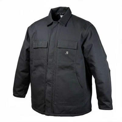 Carhartt Mens 4XL Tall Black Work Utility Jacket Chore Coat Heavy Duty Cotton - Image 1 of 4