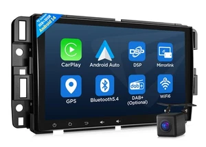 8" IPS Car Stereo Android 14 Radio CarPlay Head Unit For GMC Acadia Sierra Yukon - Picture 1 of 29
