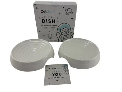 Juego de 2 cuencos para platos de comida antideslizantes diseño inteligente sin bigotes Cat Guru NUEVO Foto 1 de 4