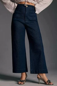 Anthropologie Maeve Colette Denim scintillante ritagliato gamba larga - 31P - Foto 1 di 11