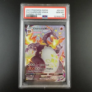 PSA 10 Charizard Vmax SV107/SV122 Pokemon Shining Fates Holo Graded Card - Picture 1 of 7