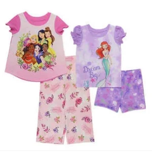 Disney Girls Pajamas Little Mermaid Princess 4 piece Size 6 NWT - Picture 1 of 4