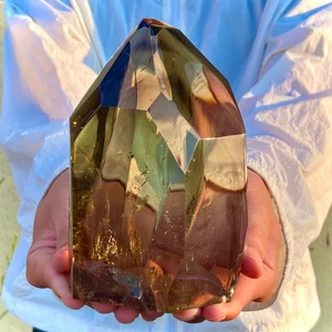 2.1LB Rare Natural Citrine Quartz Blue Needle Polishing Rough crystal Healing - Picture 1 of 15