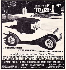 Berry Mini-T 1969 buggy ~ anuncio impreso original de tamaño más pequeño - Imagen 1 de 1