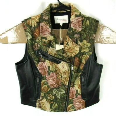 Colete Feminino Two By Vince Camuto Zíper Completo Grande Floral Sem Mangas Assimétrico  - Imagem 1 de 4