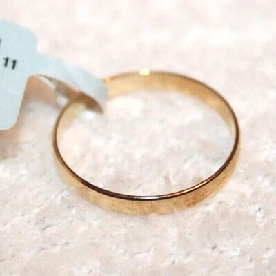 Alianza/alianza de boda de oro amarillo de 10 quilates lisa de 3 mm para hombre elige tu talla - 9 u 11 Foto 1 de 3