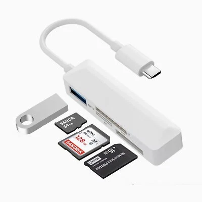 M47 USB C auf USB 2.0, SD，MicroSD/ TF，MS Kartenleser Adapter für Handy PC Laptop - Bild 1 von 4