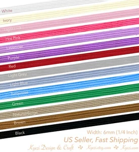 1/4 Zoll (6 mm) flaches Gummiband 1 5 10 20 50 100 Meter, dünn farbig elastisch, zum Selbermachen - Bild 1 von 30