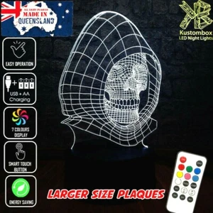 SKULL WIRE HOODED 3D LED Battery USB Night Light 7 Colour Changing Room Lamp - Picture 1 of 7