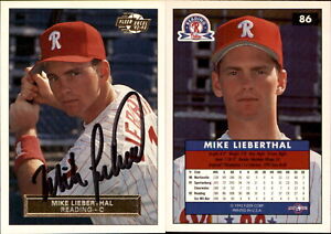 Mike Lieberthal Signed 1992 Fleer Excel #86 Card Reading Phillies Auto AU