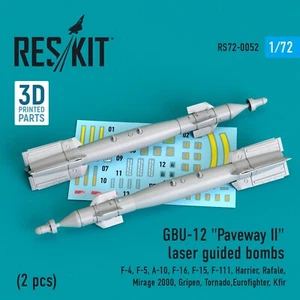 Bombas GBU-12 Paveway II (2) F-4 F-5 A-10 F-16 1/72 3D ResKit RS72-0052 - Imagen 1 de 3