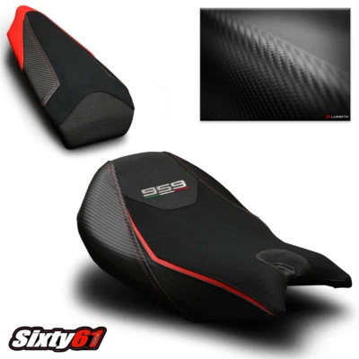 Fundas de asiento Ducati Panigale 959 2016-2019 Veloce Luimoto Tec-Grip gamuza carbono Foto 1 de 4
