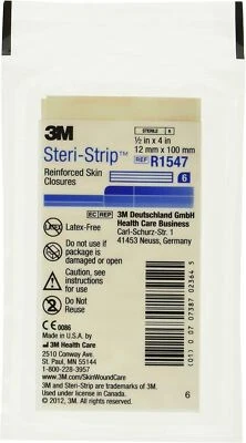 3M Steri-Strip Reinforced Skin Closure 1/2"x4" R1547, 6ct - 10 pack (60 Strips) - Image 1 of 2