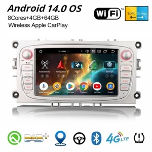 64GB Android 14 Autoradio Navi Ford Focus S/C-Max Galaxy Mondeo CarPlay Wifi GPS - Bild 1 von 24