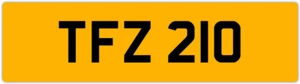 TFZ 210 T 3x3 DATELESS PRIVATE NUMBER PLATE TOM TONY TEL TOD TODD TAM TAJ TRACE - Picture 1 of 1