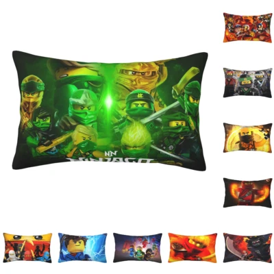 Ninjago Cartoon Movie Velvet Pillowcase Bed Soft Pillow Cover Case Zipper 3 Size - Image 1 of 4