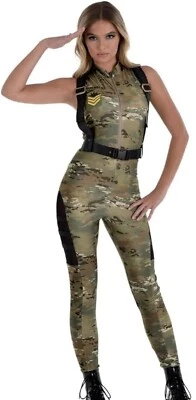Soldier Catsuit Camo Army Girl Suit Yourself Fancy Sexy Halloween Adult Costume - Image 1 of 4