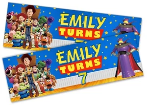 x2 Personalised Birthday Banner Toy Story Children Kids Party Decoration Poster - Picture 1 of 4
