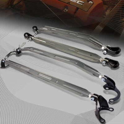 For 1988-1995 Honda Civic/CRX Gunmetal Front+Rear+Upper+Lower Strut bar 4pc - Image 1 of 4