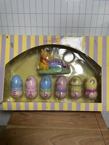 Happy Easter Winnie The Pooh Bunny Figure & Easter Honey Pots 7 Pcs In Box Egg. - Picture 1 of 21