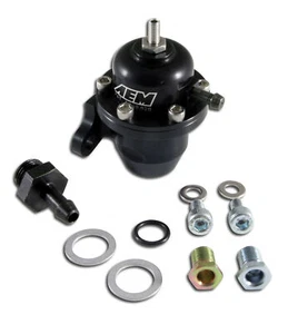 AEM Adjustable Fuel Pressure Regulator, Black Anodized, Acura and Honda Offset F - Picture 1 of 1