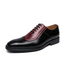 Mens Wedding Formal Faux Leather Shoes Oxfords Casual Brogue Lace Up Plus Size 