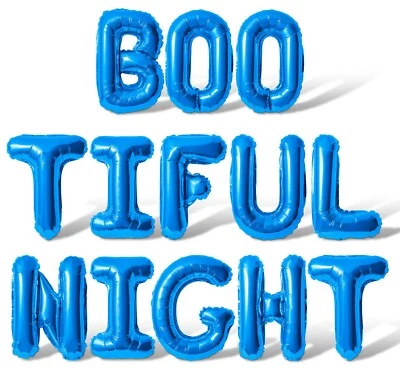 BOO TIFUL NIGHT Letra Globo Banner - Hágalo usted mismo Decoraciones de Fiesta de Halloween Foto 1 de 4