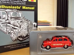 BEATLES DIECAST LONDON TAXI HARD DAYS NIGHT FX4 ENTHUSIAST HAYNES BOOK NEW - Picture 1 of 7