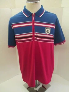 TAVISTOCK CUP RED WHITE & BLUE MEN''S LARGE 1/4 ZIP PULLOVER LOGO GOLF SHIRT - Picture 1 of 10