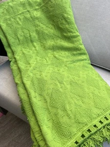 Colcha Cobertor Flecos Verde Talla King EE. UU. Boho De Colección Cone Mills MCM - Imagen 1 de 18