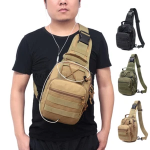 Herren Molle Tactical Sling Brusttasche Rucksack Kuriertasche Schultertasche Outdoor Tasche - Bild 1 von 12