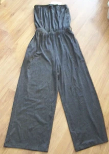 NWT ZESiCA Woman's Grey Strapless wide leg one piece Jumpsuit Size S - Picture 1 of 4
