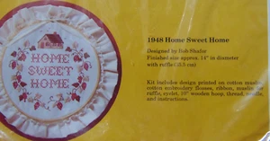 HOME SWEET HOME Stamped Needlepoint Kit 1984 Includes Hoop For Finishing VINTAGE - Picture 1 of 9
