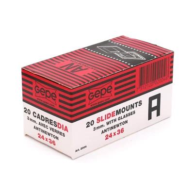 Gepe 2004 Slide Mounts for 35mm | 24x36mm | 3mm | 5x5cm w/ AN Glass - Box of 20 - Image 1 of 4