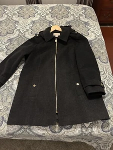 Michael Kors Gray Wool Blend Full Zip 16W Removable Hood Coat - Picture 1 of 7