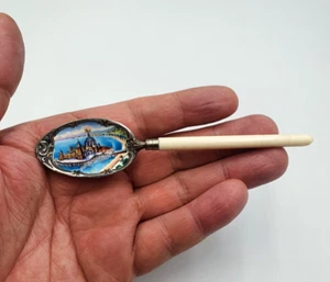 ANTIKER 800 SILBER & NAMEN VENEDIG SOUVENIRLÖFFEL, GESCHNITZTER GRIFF - Bild 1 von 12