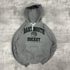 Vintage 90s Dartmouth Hockey Gray Pullover Hoodie Sweatshirt Size Medium - Picture 1 of 4