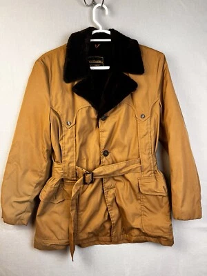 Abrigo Andhurst Vintage Para Hombre 42 Tostado Piel Sintética Forrado Cinturón Invierno Trabajo Clásico Foto 1 de 4