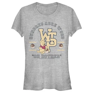Junior's Winnie The Pooh Bear Collegiate T-Shirt - Athletic Heather - Large - Picture 1 of 4