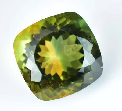 Natürlich Zweifarbig ( Gelb & Grün) Turmalin 7.60 Karat Kissen Zertifiziert - Bild 1 von 4