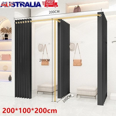 2 In 1 Clothing Store Fitting Room W/ 3 Curtains Privacy Clothes Changing Room - image 1 of 4
