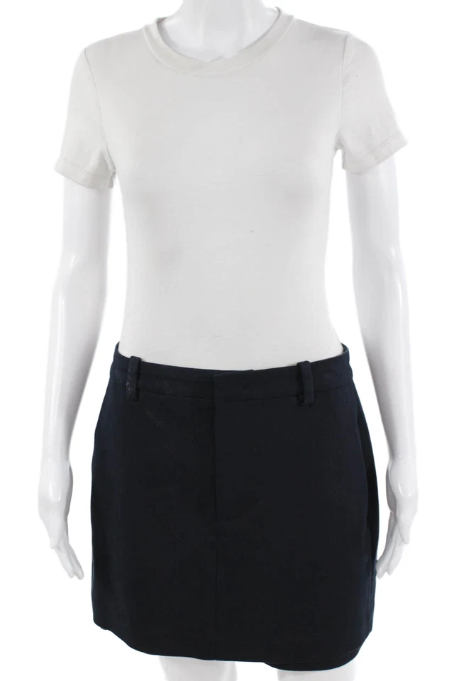 Mini shorts lápis reto Vince feminino preto 97% algodão tamanho 6 - Imagem 1 de 4