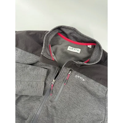 Orvis Mens Full Zip Fleece Jacket Gray XL Heathered Outdoor Activewear - Image 1 of 4