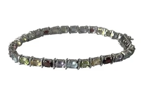 Lia Sophia Multicolor crystal tennis bracelet, discontinued 8 1/4” Large Length - Picture 1 of 4