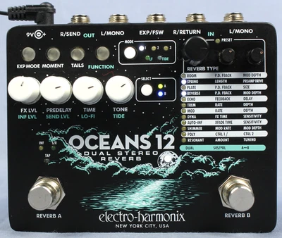 Electro-Harmonix Oceans 12 Dual Stereo Reverb Pedal - Image 1 of 4