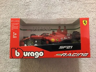 2021 Bburago CARLOS SAINZ #55 Ferrari SF21 Indy F1 Diecast 1/43 - Image 1 of 4