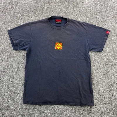 Camisa De Colección Y2K Quiksilver Para Hombres Grande Azul Desteñida Surf Patín Onda Logo Foto 1 de 4